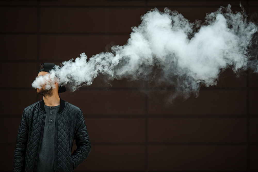 Vape,Man.,Portrait,Of,A,Handsome,Young,White,Guy,In